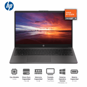 Laptop HP 255 G10 – 15.6″ HD, Ryzen 3 7320U, 8GB LPDDR5 – NBHPBF9X1ATABM