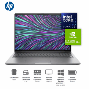 Workstation HP ZBook Power G11 – 15.6″ WUXGA, Ultra 9 185H, 64GB DDR5 – NBWHPA59H1LAABM